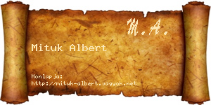 Mituk Albert névjegykártya